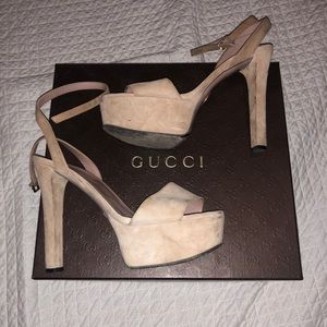 Gucci suede platform heels